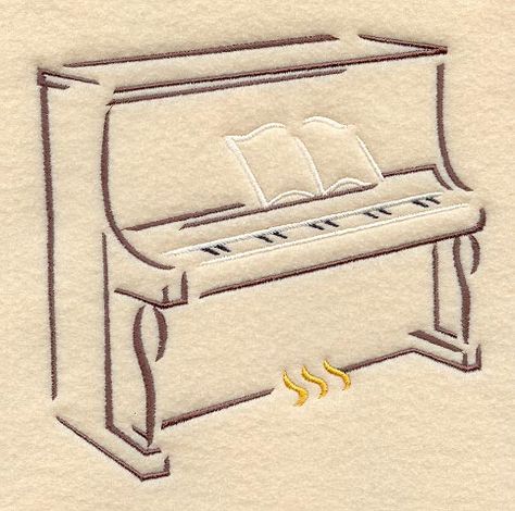 Piano design (D1413) from www.Emblibrary.com Piano Key Tattoo, Piano Embroidery, Piano Flowers, Piano Tattoo, Free Machine Embroidery Designs Patterns, Kids Embroidery, Piano Design, Embroidery Hoop Art Diy, Key Tattoo