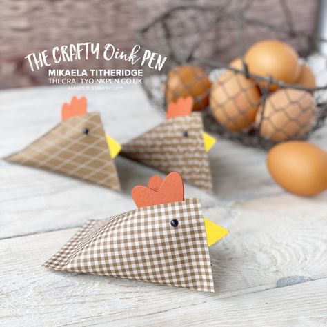 Stampin Up Easter Treats, Easter Treat Holders, Easter Paper Crafts, Stampin Up Easter, Toilet Paper Crafts, Stamping Cards, Easter Tree Decorations, Easter Chick, Toilet Paper Roll Crafts