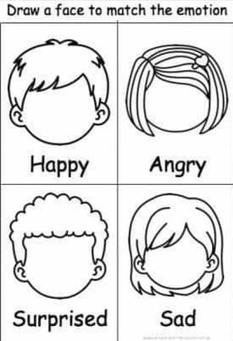 Feelings Preschool, Home Posters, Teaching Emotions, Emotions Preschool, Draw A Face, Feelings Activities, Emotions Activities, English Activities For Kids, English Worksheets For Kids