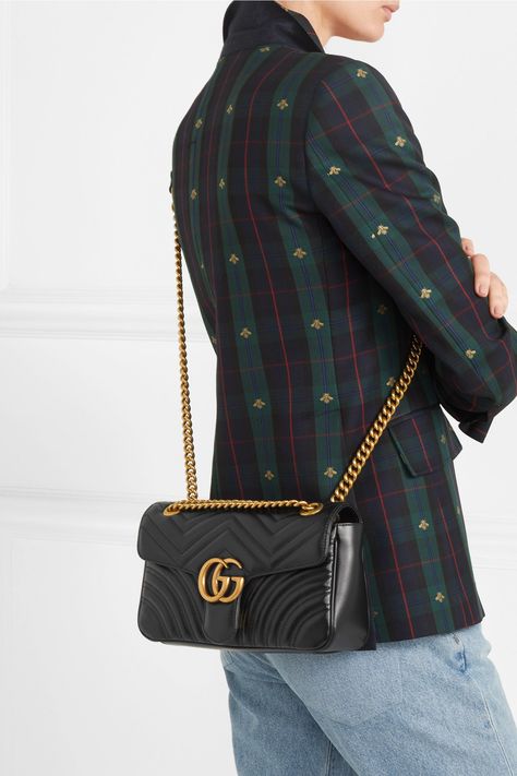 Gucci GG Marmont small quilted leather shoulder bag $1,980 Gucci Bag Outfit, Gucci Marmont Mini, Gg Marmont Bag, Gucci Marmont Bag, Bag Outfit, Gucci Marmont, Bag Gucci, Gucci Gg Marmont, Gg Marmont