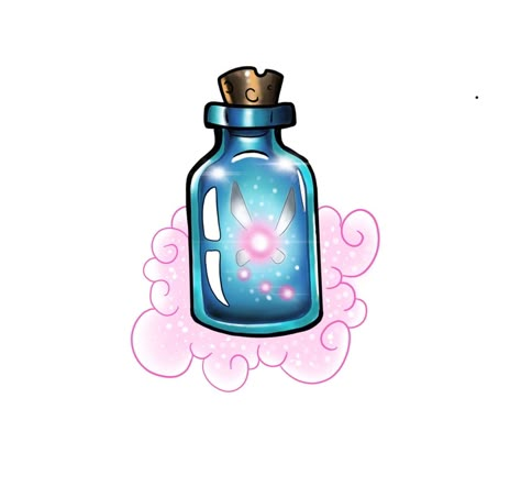 Zelda Tattoo Ideas Ocarina Of Times, Fairy Bottle Tattoo, Zelda Fairy Bottle, Fairy In A Bottle Tattoo, Zelda Tattoo Ocarina Of Time, Fairy Zelda Tattoo, Legend Of Zelda Fairy Tattoo, Legend Of Zelda Art Simple, Cute Zelda Tattoo