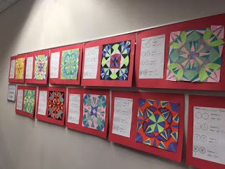 Center School Art: Fraction Art by Grades 3-5 Math Fraction Art Projects, Fraction Crafts 3rd Grade, Fraction Art 3rd, Fraction Art 4th Grade, Fraction Crafts, Fraction Art Project, Art Grade 4, Math Art Lessons, Art In Math