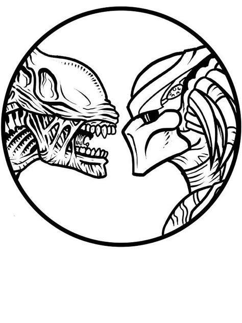 Alien vs predador Predator Tattoo, Aliens Tattoo, Predator Artwork, Predator Alien Art, Alien Drawings, Alien Tattoo, Arte Alien, Alien Predator, Aliens Movie