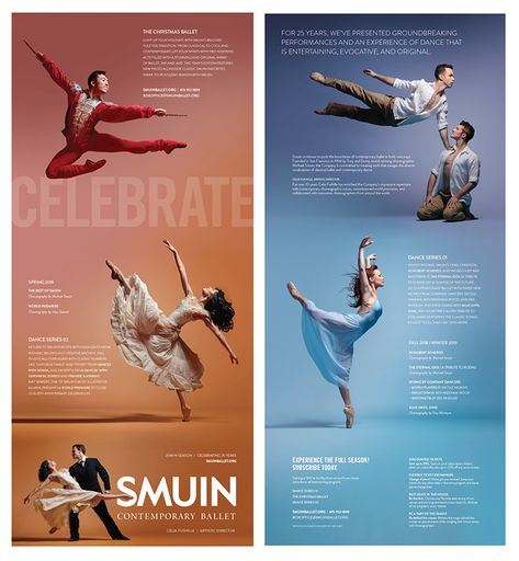 Ballet Program Design, Dance Brochure, Ballet Brochure, Logo Design Dance, Brochure Design Ideas, Art Brochures, Dance Magazine, Australian Ballet, Seasons Posters