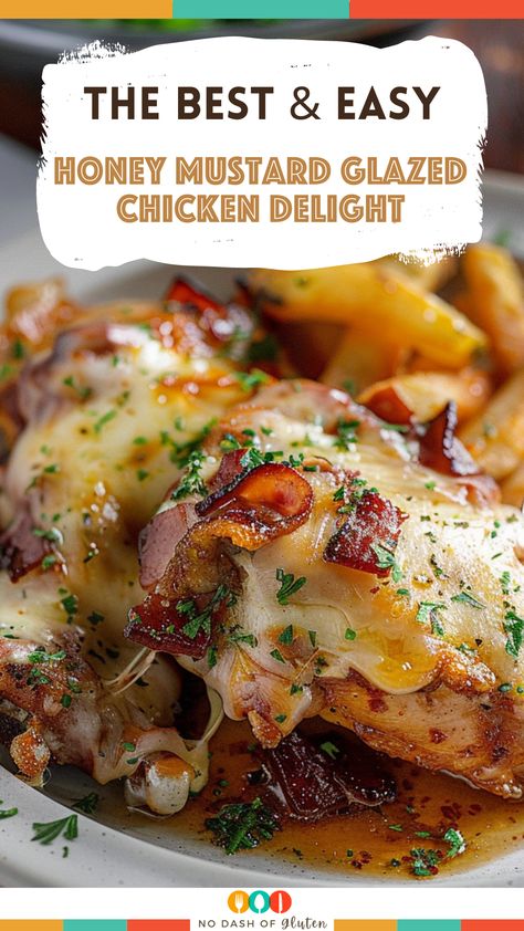 Honey Mustard Glazed Chicken Delight Main Meals For A Crowd, Honey Bacon Chicken, Honey Mustard Bacon Chicken, Chicken Dinner For A Crowd, Easy Chicken Recipes For A Crowd, Tender Chicken Delight, Special Chicken Recipes, Chicken Camping Recipes, Quick Supper Ideas Easy