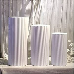 BRYTLY 3 Pcs Set Metal Cylinder Stands White Pedestal Stand Round Plinths Wedding Backdrop Stand Columns Cylinders Dessert Table Pillar : Amazon.ca: Home Plinths Wedding, White Pedestal, Metal Cylinder, Pedestal Stand, Sewing Furniture, Home Goods Decor, Dining Table Top, Floor Care, Backdrop Stand