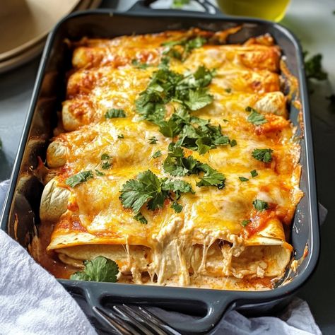 Cream Cheese Chicken Enchiladas – Full Recipe Chicken Enchiladas Cream Cheese, Chicken Cream Cheese Enchiladas, Chicken Cheese Enchiladas, Cream Cheese Enchiladas, Food Recipes Appetizers, Mexican Recipies, Mexican Food Recipes Appetizers, Cream Cheese Chicken Enchiladas, Cheese Enchiladas