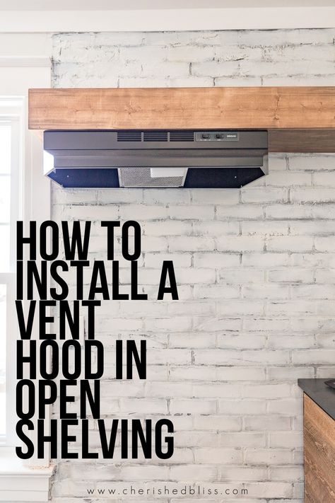 Diy Faux Brick Wall, Faux Brick Backsplash, Diy Cabinet Doors, Hood Fan, Cabinet Range Hood, Faux Brick Walls, Under Cabinet Range Hood, Brick Backsplash, Build Floating Shelves