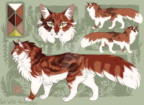 Warrior Cat Oc Ideas, Warrior Cats Oc Design, Cat With Horns, Cat Oc Art, Warrior Cats Oc Ideas, Cat Drawing Tutorial, Warrior Cats Fan Art, Warrior Cat Drawings, Warrior Cat Oc