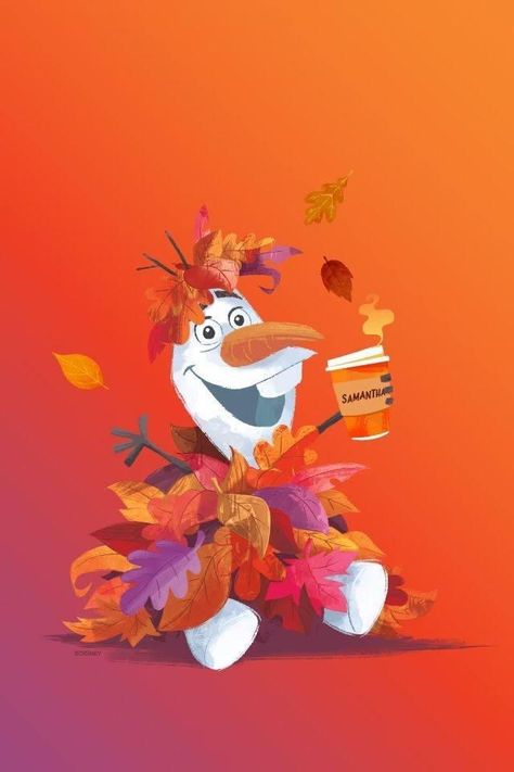 Fall Disney Wallpaper, Olaf Wallpaper, Olaf Pictures, Classroom Screen, Safe Wallpaper, Disney Autumn, Halloween Widget, Disney Backgrounds, Background Disney