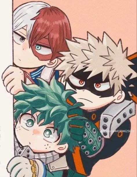 Cute Chibi Drawings, Deku Fanart, Mha Stuff, My Hero Academia Shouto, Big Three, Chibi Characters, Hero Wallpaper, Chibi Drawings, Cute Couple Art