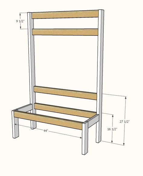 How To Build A Hall Tree, Hall Tree Plans, Mud Room Hall Tree, Diy Hall Tree, Rustic Hall Trees, Farmhouse Hall Trees, Woods Ideas, Hall Tree Bench, Diy Entryway Bench