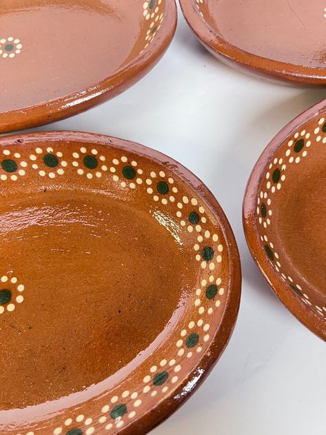 Mexican Rustic Plates Service For 8, Mexican Clay Plates Table Setting, Mexican Ceramic Plates, Mexican Restaurant Plates, Traditional Mexican Pottery, Mexican Table Setting, Pottery Plates Handmade Mexican, Mexican Plates, Clay Material