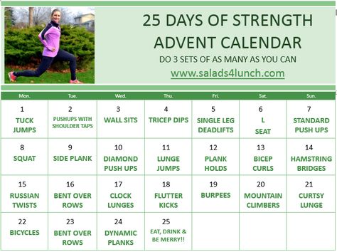 25 Days of Strength Advent calendar - 25 different strength moves to count down to Christmas Advent Workout Challenge, Fitness Advent Calendar, Calendar Workout, Count Down To Christmas, Fitness Challenges, Fitness Fun, Things To Do When Bored, Fitness Advice, Workout Ideas