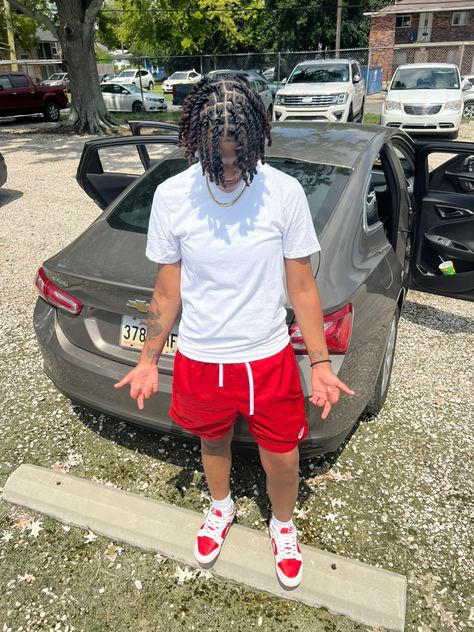 Shorts Drip Men, Mesh Shorts Outfit Men, Graphic Shorts Outfit Men, Atl Drip, Black Shorts Outfit Men Streetwear, Red Drip Outfit Men, Shorts Outfit Men, Men Drip, Summer Drip