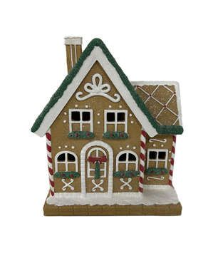 Christmas Tabletop Decor | JOANN Michaels Gingerbread House, Painted Gingerbread Houses, Gingerbread House Display, Gingerbread Ideas, Gingerbread Decor, Stone Powder, Gingerbread House Decorations, Mini Houses, Christmas Tabletop Decor