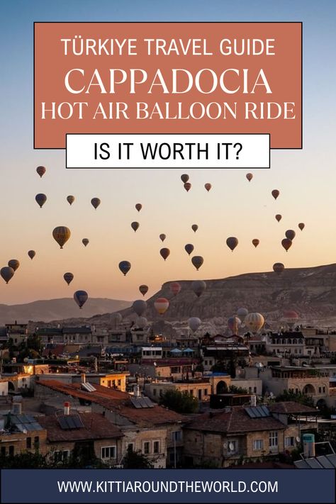 Is a hot air balloon ride in Cappadocia worth paying for? Best companies to fly with, safety, what to expect, and what to bring with you. Cappadocia Hot Air Balloon Flight | Cappadocia travel guide | Visiting Cappadocia in Turkey | Cappadocia Turkey Travel | Flying in a hot air balloon in Cappadocia Turkey Turkey Air Baloons, Cappadocia Turkey Hot Air Balloon Proposal, Cappodica Turkey Hot Air Balloon, Turkey Cappadocia, Cappadocia Hot Air Balloon, Cappadocia Balloon, Hot Air Balloon In Cappadocia, Kid Friendly Resorts, Hot Air Balloon Ride