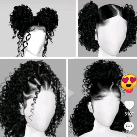 Curly Hairstyles Quick, Imvu Hair, Hairstyles With Curled Hair, Quick Curly Hairstyles, Hairstyles Quick, Parting Hair, Hair Mannequin, Mixed Curly Hair, Curly Hair Videos