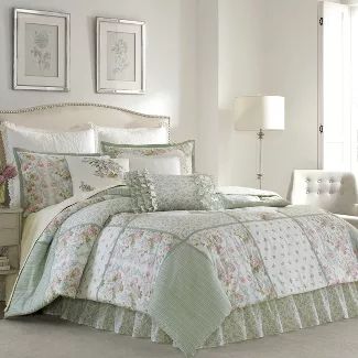 Green Comforter Sets, Laura Ashley Bedding, Full Comforter Sets, Green Comforter, Cotton Comforter Set, Floral Comforter Sets, Ashley Home, Floral Comforter, Soft Comforter