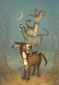 Bremen Musicians, Paul Kidby, Bremen Town Musicians, Terry Pratchett Discworld, Bunny Watercolor, Barnyard Animals, Good Omens, Limited Edition Giclee, Card Shop