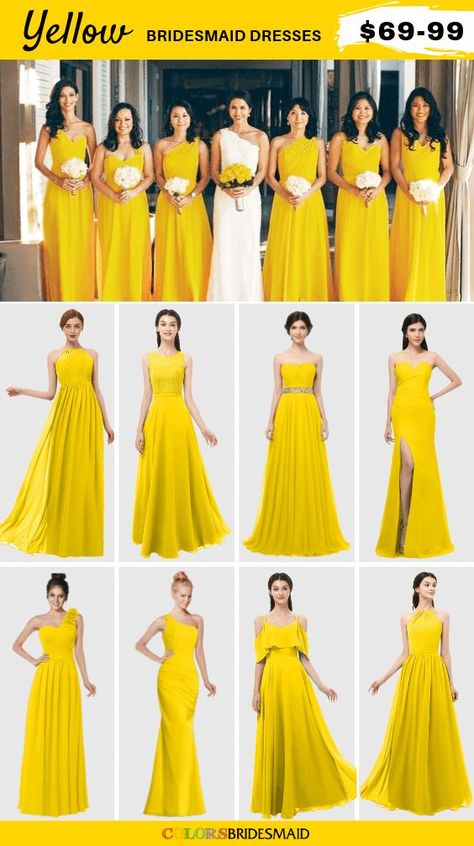 Bridesmaid Dresses Short, Yellow Wedding Colors, Yellow Wedding Dress, Yellow Bridesmaid, Bridesmaid Skirts, Yellow Pastel, Stunning Bridesmaid Dresses, Simple Bridesmaid Dresses, Yellow Bridesmaid Dresses