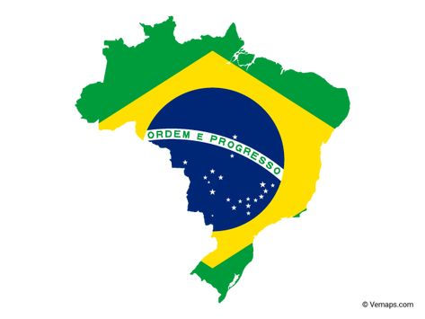 Flag Map of Brazil | Free Vector Maps Flag Brazil, Map Of Brazil, Afghanistan Flag, Brazil Map, Brazil Country, Pusheen Cute, Brazil Flag, Car Silhouette, Flag Wall