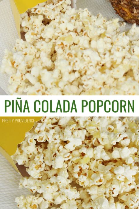 Mom Desserts, Hawaiian Graduation, Gourmet Popcorn Recipes, Cooking Popcorn, Flavored Popcorn Recipes, Popcorn Recipes Easy, White Chocolate Popcorn, Pineapple And Coconut, Popcorn Treats