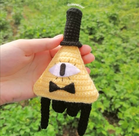 Geek Crochet, Easy Crochet Animals, Pola Amigurumi, Crochet Design Pattern, Kawaii Crochet, Crochet Clothing And Accessories, Bill Cipher, Quick Crochet, Fun Crochet Projects