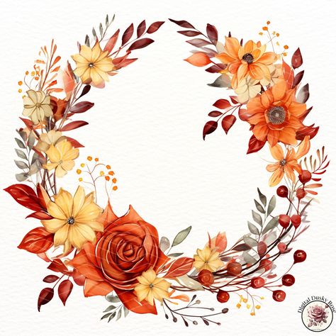 Watercolor Autumn Leaves Wreath Clipart Floral Geometric Wreath Drawings for Scrapbooking Harvest & Thanksgiving Decoration https://digitalduskyrose.etsy.com/listing/1769386413 Welcome the warmth of fall with our Watercolor Autumn Leaves Wreath Clipart! Perfect for scrapbooking, harvest decorations, and Thanksgiving projects, these floral geometric wreath drawings capture the essence of the season. Infuse your designs with brilliant autumn colors and intricate details. Ideal for invitations... Autumn Border Designs, Geometric Wreath, Autumn Leaves Wreath, White Board Drawings, Fall Borders, Watercolor Autumn Leaves, Leaves Wreath, Paint Tips, Thanksgiving Projects