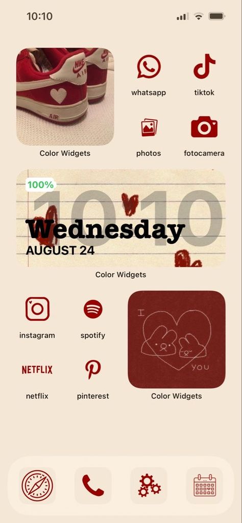 Red Phone Screen Aesthetic, Ios 16 Red Widgets, Wallpaper Iphone Ios 16 Red, Red Widget Homescreen, I Phone Home Screen Aesthetic, Red Ios Homescreen Ideas, Iphone 13 Red Wallpaper, Red Iphone 12 Aesthetic, Aesthetic Screen Iphone