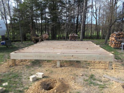 16x20 Cabin, Cabin Foundation, Post And Beam Foundation, Foundation Ideas, Pier And Beam Foundation, Decking Base, Support Beam, House Foundation, In Shock