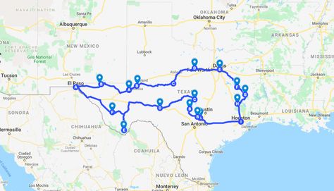 Ultimate Texas Road Trip Map With What To Do - Narcity Texas European Road Trip, Texas Roadtrip Map, Texas Road Trip Map, Texas Road Trip Ideas, Colorado Bend State Park, Texas Road Trip, Arkansas Road Trip, Texas Vacation, Texas Trip