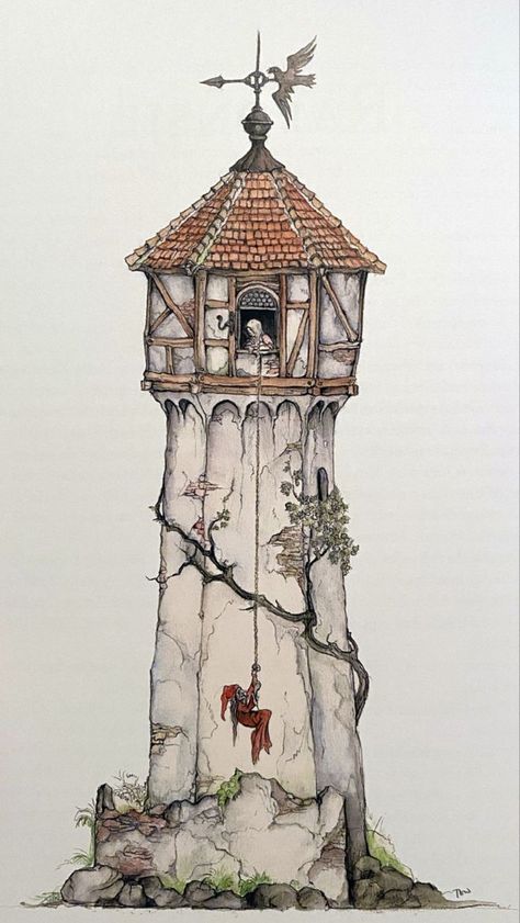 Castle Drawing, Anton Pieck, Art Alevel, Building Drawing, Fairytale Castle, Bullet Journal Art, Graphic Design Lessons, Fantasy Castle, House Drawing