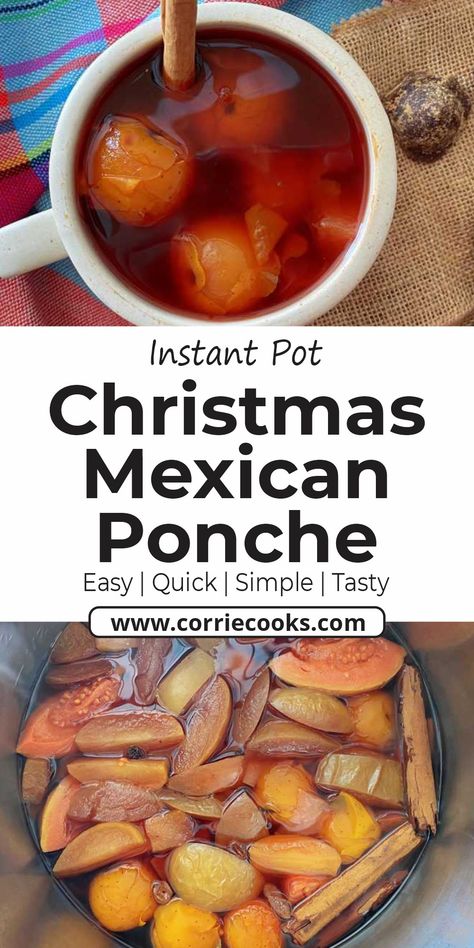 This Mexican Christmas Punch is a great recipe and you can enjoy it not only in Mexico but all over the world. This beverage is warm and filled with the sweetness of the Piloncillo cone. Mexican Ponche Recipe Easy, Hot Fruit Punch Mexican Christmas, How To Make Ponche Mexican Christmas, Ponche Recipe Mexican, Mexican New Years Traditions, Mexican Ponche Recipe, Piloncillo Recipes, Mexican Punch Recipe, Christmas Mexican Food Ideas