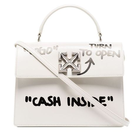 Off-White’s $1,300 "Cash Inside" Bag Invites People to Rob It Off White Bag, Latest Bags, Inside Bag, Designer Shoulder Bags, White Brand, Metallic Logo, White Bag, White Leather, Bag Making