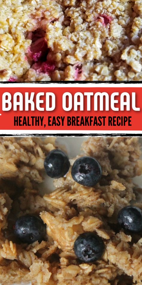 Baked Oatmeal Recipes Blueberry, Baked Oatmeal Breakfast Casserole, 1 Bowl Baked Oatmeal, Oatmeal And Fruit Breakfast, Fruity Baked Oatmeal, Thm Baked Oatmeal, Oatmeal Baked Recipes, Egg Oatmeal Bake, Baked Oatmeal With Eggs