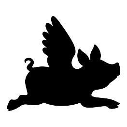 Flying Pig Silhouette Pig With Wings, Pig Silhouette, Vogel Silhouette, When Pigs Fly, Wolf Silhouette, Baby Silhouette, Pigs Fly, Pig Art, Silhouette Clip Art