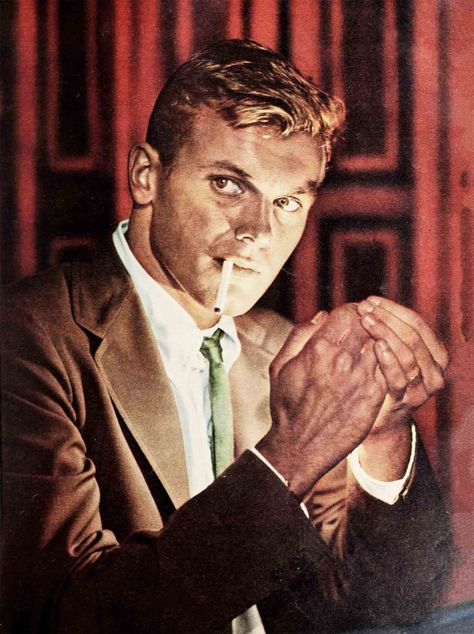 What A French Girl Taught Tab Hunter About Love? - Vintage Paparazzi Tanned Face, James Dean Photos, Tab Hunter, Vintage Hollywood Stars, Physical Beauty, Love Scenes, Screen Free, French Girls, Between Us