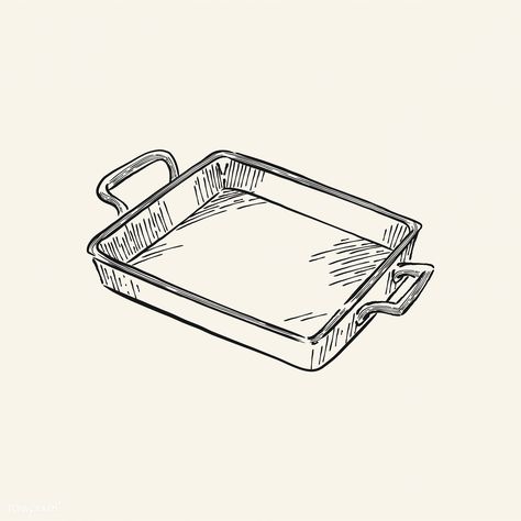 Vintage illustration of a baking tray | free image by rawpixel.com / Niwat Baking Tools Illustration, Tray Illustration, Tray Drawing, Evs Worksheet, Baking Drawing, Bakery Vintage, Cookie Drawing, Outline Pictures, Cookie Vector