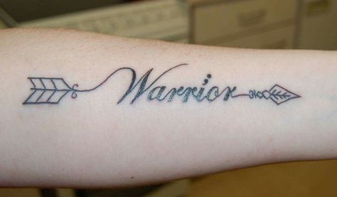 Warrior Symbols Tattoo Female, Warrior Tattoos Word, Warrior Tattoos For Women, Warrior Symbol Tattoo, Cool Tattoos With Meaning, Small White Tattoos, Military Tattoo, Survivor Tattoo, Tiny Tattoos For Women