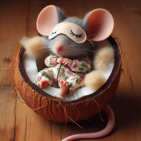 Cute Mice Pictures, Good Night Funny, Funny Mouse, Animal Portraits Art, Cute Animal Illustration, Cute Cartoon Images, Cute Hamsters, Cute Animals Images, Flower Art Images