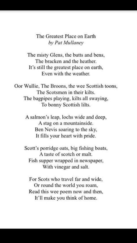 Scottish Prayers, Scottish Poems Beautiful, Scottish Word Of The Week, Scottish Sayings Quote, Scottish Gaelic Phrases, Scottish Poems, Earth Poems, Bagpipes, Taxi Driver