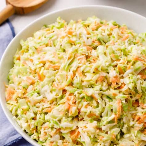 KFC Coleslaw (Copycat Recipe) - All Things Mamma Recipes With Chopped Cabbage, What To Make With Shredded Cabbage, Recipes For Shredded Cabbage, Salad Cabbage Recipes, Marinated Cabbage Salad, Shredded Cabbage Recipes Side Dishes, Angel Hair Cabbage Recipes, Shredded Cabbage Recipes Healthy, Cabbage Salad Recipes Easy