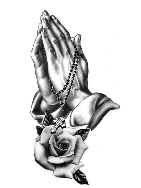 Hands Breaking Chains Tattoo, Cross And Praying Hands Tattoo Design, Rosary And Rose Tattoo, Prayer Hands With Rosary Tattoo, Prayer Hands Tattoo For Men, Praying Hands Tattoo Design Ideas, Praying Hand Tattoo, In Gods Hands Tattoo, Gods Hands Tattoo