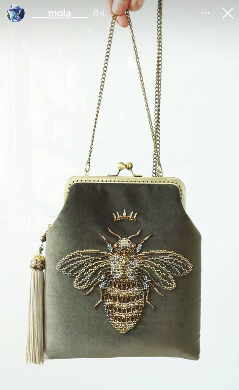 Insect Collection, 자수 디자인, Evening Purse, Embroidered Bag, Beaded Purses, Beaded Bags, Cotton Velvet, Womens Purses, Beaded Embroidery