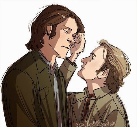 Sam and Gabriel, Sabriel Gabriel Spn, Gabriel Supernatural, Sam And Gabriel, Supernatural Ships, Supernatural Comic, Supernatural Fan Art, Supernatural Wallpaper, Supernatural Art, Supernatural Destiel