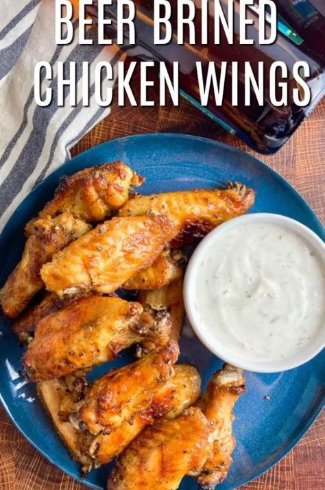 Brine For Chicken Wings Recipe, Brine For Chicken Wings, Cajun Wings, Grilled Chicken Wings Recipe, Brined Chicken, Wings Recipe Baked, Lemony Chicken, Wing Sauce Recipes, Smoked Chicken Wings