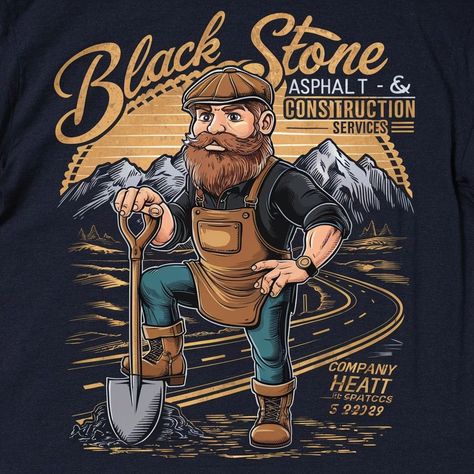 Construction worker Tshirt design. Construction Worker, Tshirt Design, Black Stone, Instagram Inspiration, Tshirt Designs, T Shirt, On Instagram, Quick Saves, Instagram