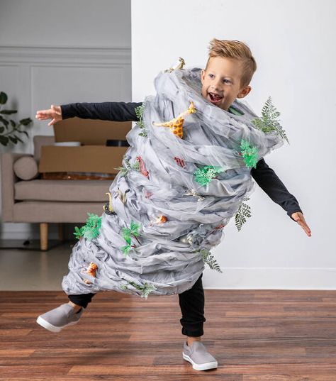 Nature Themed Halloween Costumes, Weather Costumes For Kids, Wizard Of Oz Tornado Costume, Tornado Family Costume, Tornado Halloween Costume, Tornado Costume Diy, Diy Thunderstorm Costume, Tornado Costume Kids, Terrible Tornado Cosplay