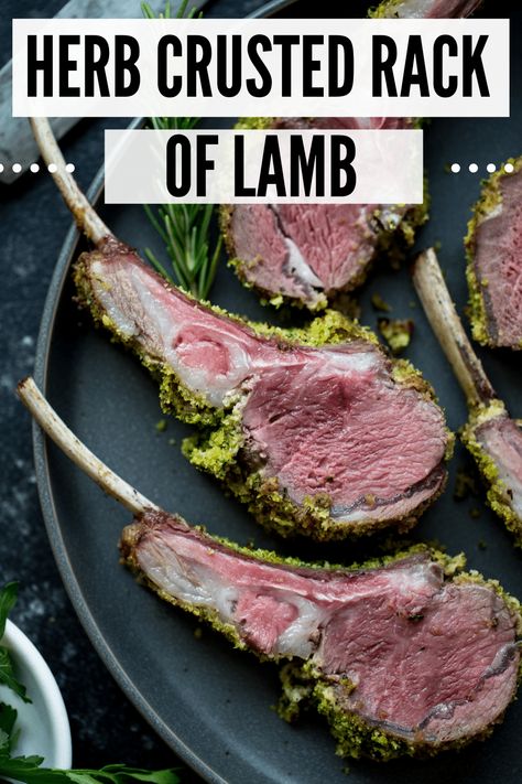 Herb Crusted Rack of Lamb is an easy and flavor forward protein to make for your next healthy dinner. This recipe from Kroll's Korner is simple and pairs nicely with a veggie and whole grain! #lamb #ad #nourishwithlamb @nourishwithlamb Herb Crusted Rack Of Lamb, Dinner Recipes Gluten Free, Crusted Rack Of Lamb, Low Fat Dinner, Lamb Meatballs, Rack Of Lamb, Healthy Supper, Summer Grilling, Weeknight Dinner Recipe